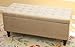 Home Life Lift Top Storage Bench with Tufted Accents Beige Fabric
