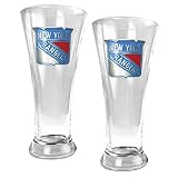 New York Rangers 2pc 19oz Pilsner Glass Set - Primary Logo NHL Hockey