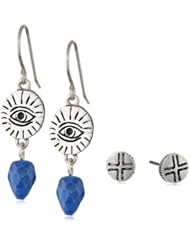 The SAK Disc Duo Lapis Drop Earrings Jewelry Set