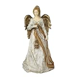 Kurt Adler 14-1/2-Inch Ivory and Gold Angel Tree Topper