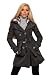 Damen Jacke Wolljacke grau oder schwarz m. Kapuze Kurzmantel, Größe :M; Farbe :Grau