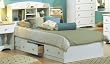 Shaker Twin Size Bed with Bookcase Headboard in Pure White Finish By SouthShore Furniture