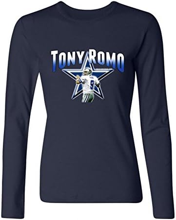 Tony Romo Dallas Cowboys Quarterback Long Tees For Female Royal Blue XL