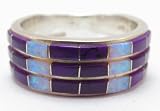 Sterling Silver Southwestern Ring with Amethyst and Opal Stones