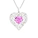 Sterling Silver Created Pink Sapphire and Diamond