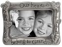 GRANDMAS HEART METAL FRAME - 4x6 "My Heart Belongs" Picture Frame FASHION METALS - Sentiments - frame