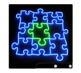 Sony PS3 Slim Skin Decal Sticker - Neon Puzzle