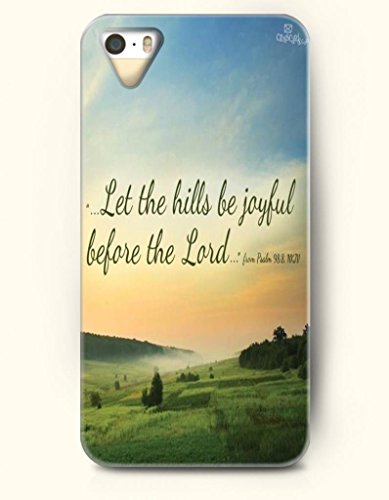 Let The Hills Be Joyful Before The Lord Psalm 58:8 – Bible Verses – iPhone 5 / 5s Hard Back Plastic Blue