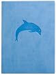 Blue Embossed Dolphin Leather Journal - Lined