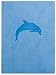 Blue Embossed Dolphin Leather Journal - Lined 5x7