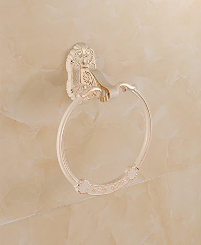 PLUMBAGO HOME European Antique Carved Towel Ring Gilt Painting Bathroom Accessories