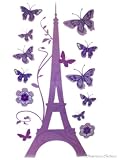 Colorful Paris Eiffel Tower Wall Mural Stickers Wallies