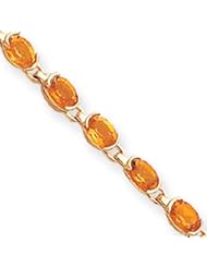 14k Gold 7in 7.11 Completed Fancy Citrine Bracelet