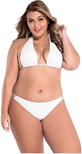 Star Direction Women's Puls Size Swim Sexy White Triangle String Bikini