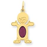 14K Boy 7x5 Oval Genuine Ruby-Jul