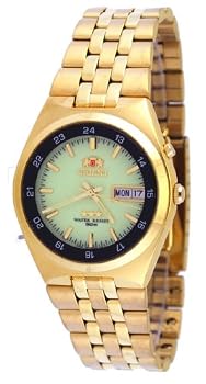 Orient #BEM6H002R Gold Men's Tri Star Luminous Dial Self Winding Automatic Watch