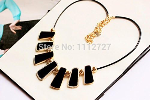 Pretty Birdy Supper Star Black And White Geometric Cubes Necklace Worn Shell Surface Long Sweater Chain Female Chain Jewelry