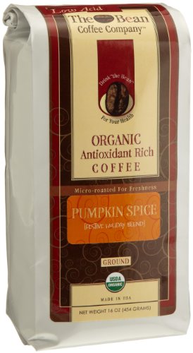 The Bean Coffee Company, Pumpkin Spice Organic Ground Coffee, 12-Ounce Bags (Pack of 2)