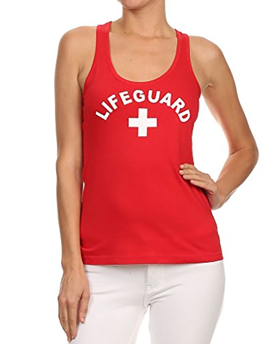 Gs-eagle Women's Lifeguard Cross Tank Top Medium Red