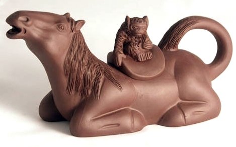 Best Cheap Yixing Horse and Monkey Teapot ~ 6 Oz