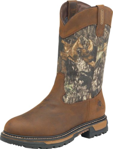 Rocky FQ0003633 Boy's Ride Dark Brown/MOBU Wellington Boot 7 M US