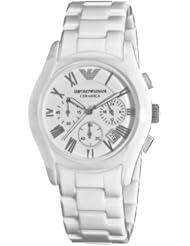 Emporio Armani Womens AR1403 Ceramic White Ceramic Dial Watch