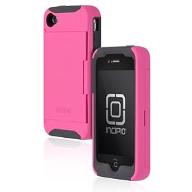Click here to buy Incipio iPhone 4 4S Stowaway Credit Card Hard Shell Case with Silicone Core, Pink Gray.
