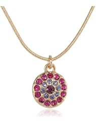 Nine West "Good Fortune" Gold-Tone and Pink Evil Eye Pendant Necklace, 18"