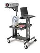 Adjustable Projector Table with 7-13 X 12 Shelf, Laptop Shelf and 4 Casters