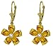 14k Solid Gold Leverback Flower Earrings with title=