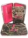 Initial Wallets - Soft Camo Initial " L " Thick Flat Wallet Clutch Purse Hot Pink Camoflauge