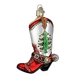 Old World Christmas Cowboy Boot Glass Blown Ornament