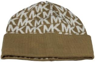 Michael Kors Knit Hat Camel /with Cream MK Logo