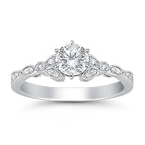 0.95 Carat Diamond Flora Ring in 14K White Gold