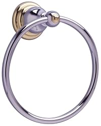 American Standard 8040.190.228 Prairie Field Towel Ring, Polished Chrome with Brass Accents