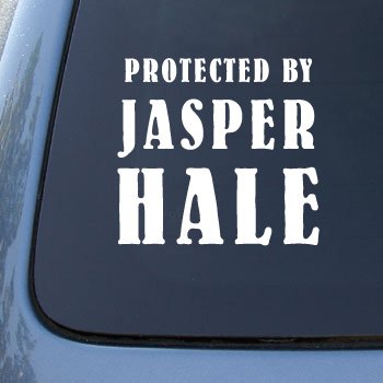 Protected by Jasper Hale - Twilight New Moon - Car, Truck, Notebook, Vinyl Decal Sticker #2252 | Vinyl Color: White