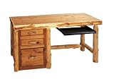 Log File Desk w/ Keyboard Slide & Liquid Glass Finish: Log File Desk - Left Side File w/ Keyboard Slide & Liquid Glass Finish