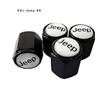 AGT Aluminum Black Valve Caps Tire Cap Stem for Jeep Wheels (Pack of 4)