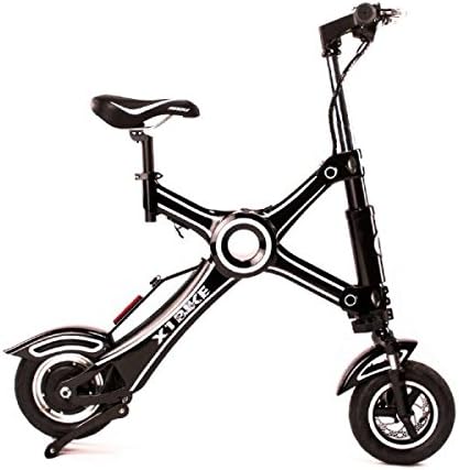 X1 Bike The Latest 100% ELECTRIC FOLDING MOTORCYCLE BICYCLE Zero Emission Ebike Scooter with Dual Suspension 265lb Weight Limit | CITY COMMUTER MODEL 25 Miles Range | 19 MPH Top Speed | BLACK