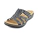 Clarks Leisa Plum Leather Slides Sandal