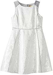 Girls A-line Polyester Sleeveless Piping Jacquard  Dress