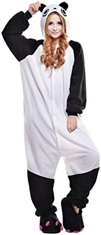 TDHQ Panda Warm Onesie Plush Hoodie Cartoon Halloween Cosplay Kigurumi Pajamas