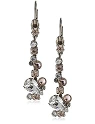 Sorrelli "Snow Bunny" Neutral Crystal Linear Silver-Tone Earrings