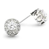 Betsey Johnson Iconic Mesh Bows Pave Crystal Stud E