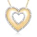 10k Yellow Gold Diamond Heart Shaped Pendant (1/5 cttw, I-J Color, I3 Clarity)