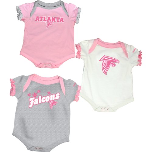 Reebok Atlanta Falcons Infant 3-Piece Creeper Set - Pink 6-9 Months