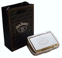 Jack Daniels Chrome Plated Tobacco box tin Engraved Free