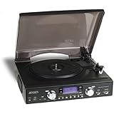 Jensen 3-Speed Stereo Turntable with MP3 Encoding and AM/FM Stereo - JTA-450 (Black)