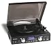 Jensen 3-Speed Stereo Turntable with MP3 Encoding and AM/FM Stereo - JTA-450 (Black)