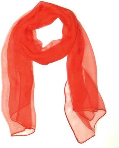 WrapablesSolid Color Silk Long Scarf, Red